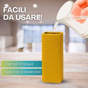 Umidificatori con radiatore in ceramica 8x4x18 cm con motivo a onde, set da 4 per uso interno - Product Image 5