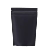 Sac d'emballage de grains de café noir à fond plat réutilisable imprimé personnalisé 125G 250G 500G feuille d'aluminium plastique PET avec zip-lock