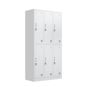 Armario de Acero con 6 Puertas con Cerradura, Independiente, Moderno, para Oficina en Casa, Gimnasio, Guardarropa para Ropa, con 2 Llaves, para Sala de Estar, Escuela - Product Image 1
