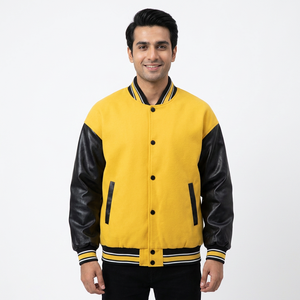 Chaqueta universitaria de lana personalizada High Street, chaqueta de lona de béisbol de alta calidad con cuello alto, lo último para el invierno. - Product Image 1