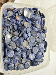 พลอยควอตซ์ทรงวงรีทรงหลวมทำจากแร่โซดาไลต์ธรรมชาติปรับรูปร่างได้ตามต้องการ - Product Image 5