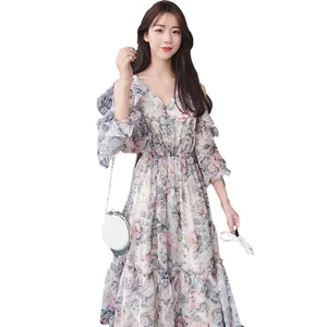 Fashion hot selling High Quality Fairy Skirt Dress Slim Extra Large Women's 2023 Spring and Autumn New Chiffon Elegant Dress