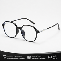 Lunettes hexagonales pour hommes et femmes, monture TR90, branches en métal, anti-lumière bleue, protection UV400, lunettes de lecture optiques, 6 couleurs, OEM