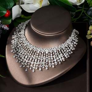 HIBRIDE lujo Dubai Nigeria CZ cristal 4 Uds nupcial Zirconia conjuntos completos de joyería para mujeres fiesta boda accesorios de joyería - Product Image 5