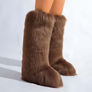 <span class=keywords><strong>Bottes</strong></span> de maison courtes en peluche pour femmes Semelle Offre Spéciale - Product Image 1
