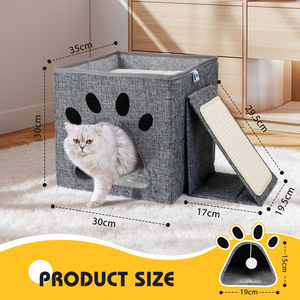 Nobleza 2 strati pieghevole Cave gatto multifunzionale Indoor Cat House con tiragraffi Premium alberi per gatti e graffi - Product Image 2