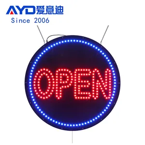 24*24 Inch Circular Shape Super Bright LED Open Sign, Led Business Shop Advertising Lighting Animated Open Sign