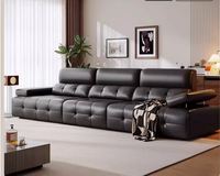 Canapé sectionnel moderne en cuir, inclinable, avec dossier capitonné, meubles de salon, accoudoirs rembourrés