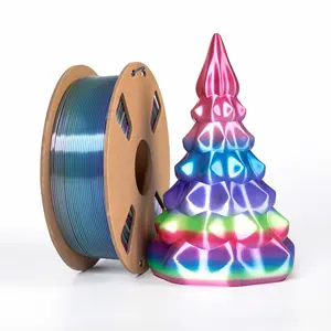Filamento PLA de seda brillante Multicolor Arco Iris Color de gradiente rápido 1,75mm impresión 3D flexible 1kg 1,75mm filamento de Pla de impresora 3D