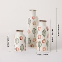 Vase en céramique peint à la main, style moderne et luxueux, pour salon, centre de table créatif, style campagnard, récipient pour arrangement floral, décoration