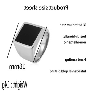 yunnique Men's <b>Titanium</b> Steel <b>Ring</b> Black Epoxy Resin Rectangular Geometric Fashion Jewelry Gift - Product Image 2
