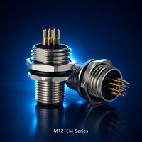 Connecteur M12 8 broches à code A le plus vendu avec écrou fileté nickelé pour l'alimentation des lignes de machines d'emballage