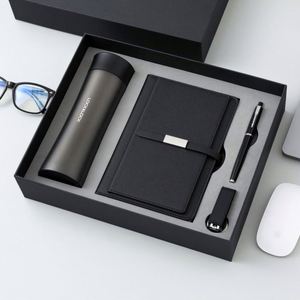 <b>Cute</b> A5 PU Leather Diary in Luxury Style with USB <b>Notebook</b> Graph Organizer Gift Set Corporate Gifts in Pen Colors Inside Box - Product Image 5