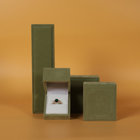 Boîte d'emballage de bijoux en fibre de luxe SIFO en gros, boîte cadeau personnalisée avec logo, bracelet, collier, bague, boîte à bijoux en velours vert