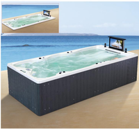 Villa SPA avec grande piscine extérieure en acrylique, baignoire de spa pour hôtel, panneau de chauffage à température constante