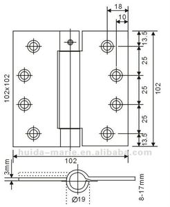 Charnière à ressort à simple Action, en acier inoxydable, 201/304 Standard américain - Product Image 3