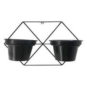 Support suspendu en métal moderne, jardinière murale enduite de poudre noire, décoration de salon d'hôtel de maison, jardinière murale Design de luxe - Product Image 1