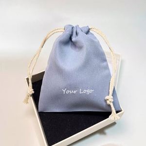 Eco-Friendly Organic Cotton <b>Drawstring</b> Bag Reusable Silk Screen Printed Small Muslin Canvas Dust <b>Pouch</b> With Cheap Price - Product Image 3
