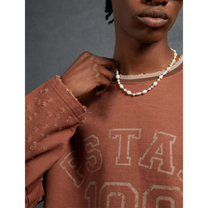 Haute Qualité Oem Couleur Bloc Imprimé Évider Sweat Cassé Trou Pull Français Terry Homme À Capuche - Product Image 4