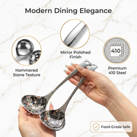 Cuillère écumoire GEMEI en acier inoxydable, motif écailles de poisson martelé, ustensile de cuisine résistant aux hautes températures pour la maison et la cuisine