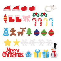 Kit de sapin de Noël en feutre à faire soi-même pour enfants avec lumières LED, kit d'ornements artisanaux personnalisés pour la décoration des fêtes