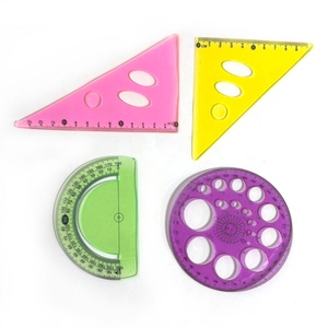 Nuevos Productos, Juego de Reglas de Geometría de Plástico Transparente Flexible y Resistente a los Golpes de 12 Pulgadas, Multicolor, 5 Piezas, Juego de Reglas Suaves de 5 Piezas - Product Image 5