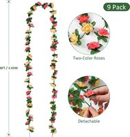 Guirlande de fleurs artificielles, fausses roses champagne, vignes de fleurs en soie, à suspendre en extérieur pour arche de mariage, décoration murale de la maison, décor de pièce