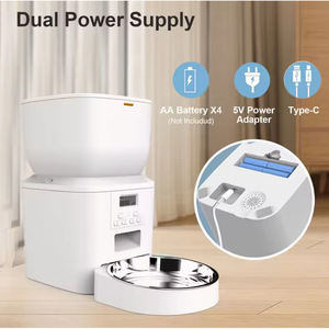 Automatic Smart Pet <b>Feeder</b> 4L Large Capacity For Dogs And <b>Cats</b> With App Control Detachable Bowl White And Black Us Plug - Product Image 4