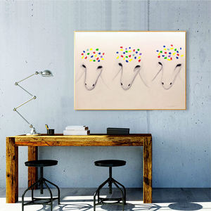 100% fatti a mano M. Kadirman pecore moderne famose dipinti tre teste di pecora bianco pittura a olio tela decorazione soggiorno <span class=keywords><strong>Anime</strong></span> - Product Image 2