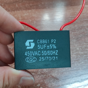 Honclay CBB61 450V 5UF &plusmn;5% 50/60Hz Fan <strong>Capacitor</strong> 6uF 7uF 8uF 10uF 20uF 25uF 3.5uf 2.5 UF <strong>Capacitor</strong> for Ceiling Fan - Product Image 1