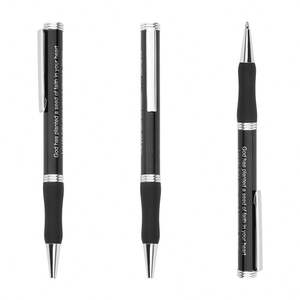 Lot de stylos à bille métalliques en gros avec grip en caoutchouc doux au toucher, stylos personnalisés avec versets inspirants - Product Image 5