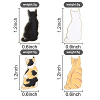 Épinglette en émail minimaliste motif chat, couleur unie, pour revers, vêtements, sacs à dos, décoration et ornement