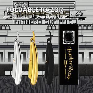 Replaceable Blade Manual Folding Shaving <b>Razor</b> for Face Shaving by Barbers - Product Image 2