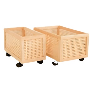 Panier de rangement rectangulaire en bois massif avec roulettes pour bureau et salon, boîte de rangement écologique en pin, grande taille - Product Image 5