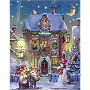 Kit Pittura <span class=keywords><strong>Diamante</strong></span> 5D Babbo Natale e Casa sulla Neve, Decorazione Natalizia Fai-da-Te, Regalo di Natale, Decorazione Murale per la Casa - Product Image 1