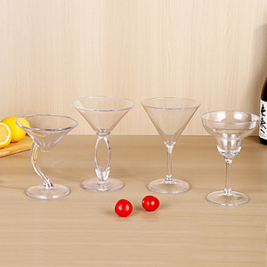 Verres à pied en plastique transparent en PC, verre à vin pour cocktail et champagne, pour hôtel et bar, en stock - Product Image 2