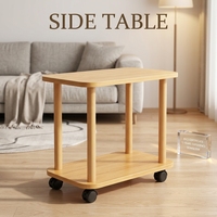 Table basse moderne à double niveau en bois avec roulettes, hauteur réglable, écologique, non pliable, pour salon, chambre, mobilier de maison