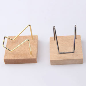 Nouveau Design métal bois fond cristal présentoir 6.5x6.5 minéral présentoir verre support de pierres précieuses pour l'affichage de magasin - Product Image 6