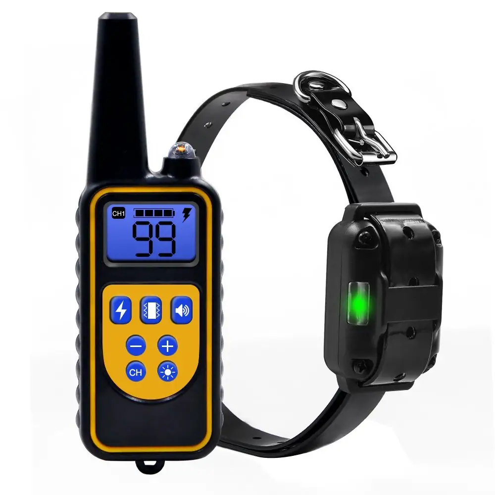 Anti bark pet shock collar rubber waterproof electric anti bark dog training collar with control remote