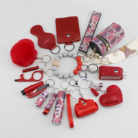 15 pièces ensemble vente en gros auto-défense sécurité porte-clés ensemble Protection dispositif de sécurité Spray Shell Kit auto-défense porte-clés pour les femmes