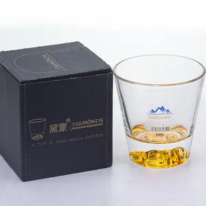 Fuji Mountain Cup bicchiere acqua bicchiere whisky fondo dorato Design unico eco-friendly materiale Qianli vetreria produttore