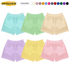 JMSWEATER Pantalones Cortos de Punto Grueso de Algodón con Logotipo Jacquard Personalizado OEM/ODM para Mujer - Product Image 4
