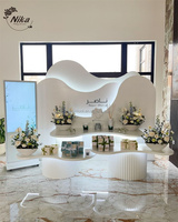 NIKA Mur de fond de scène de mariage lumineux à LED, panneau multicouche 3D en acrylique, arche de fond pour la décoration d'événements