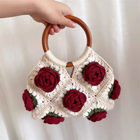 Sac à main en fleurs au crochet fait main, design personnalisé PH2016, sac à main en fleurs pour femmes, sac fourre-tout en macramé