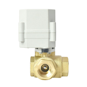 Vanne à boisseau sphérique électrique miniature Tonhe 1/2 po en laiton à trois voies avec réinitialisation par coupure de courant pour le contrôle de l'eau et de l'air - Product Image 3