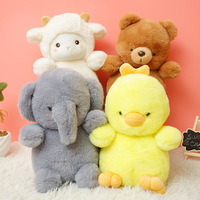 Peluche artisanale super douce à quatre animaux, vernie UV, avec poids, en coton PP et polyester, brodée, anti-stress, modèle Ours