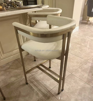 Vente chaude Or Tabourets De Bar En Acier Inoxydable De Luxe Pieds Hauts Chaise De Bar Hôtel Fête Événement Club Maison Café Siège Doux Chaises De Bar