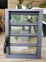 Fenêtre à persiennes en aluminium antivol MINGLEI avec verre trempé de sécurité teinté pour maison