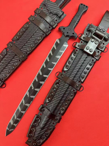 Cuchillo Táctico de Acero Inoxidable Negro de Alta Calidad con Mango G10, Cuchillo Recto para Supervivencia al Aire Libre, Funda, Cuchillo de Caza, Grado DIY, OEM - Product Image 1