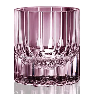 Pink optical glass unique whiskey glass with gift box for water wine tea spirits